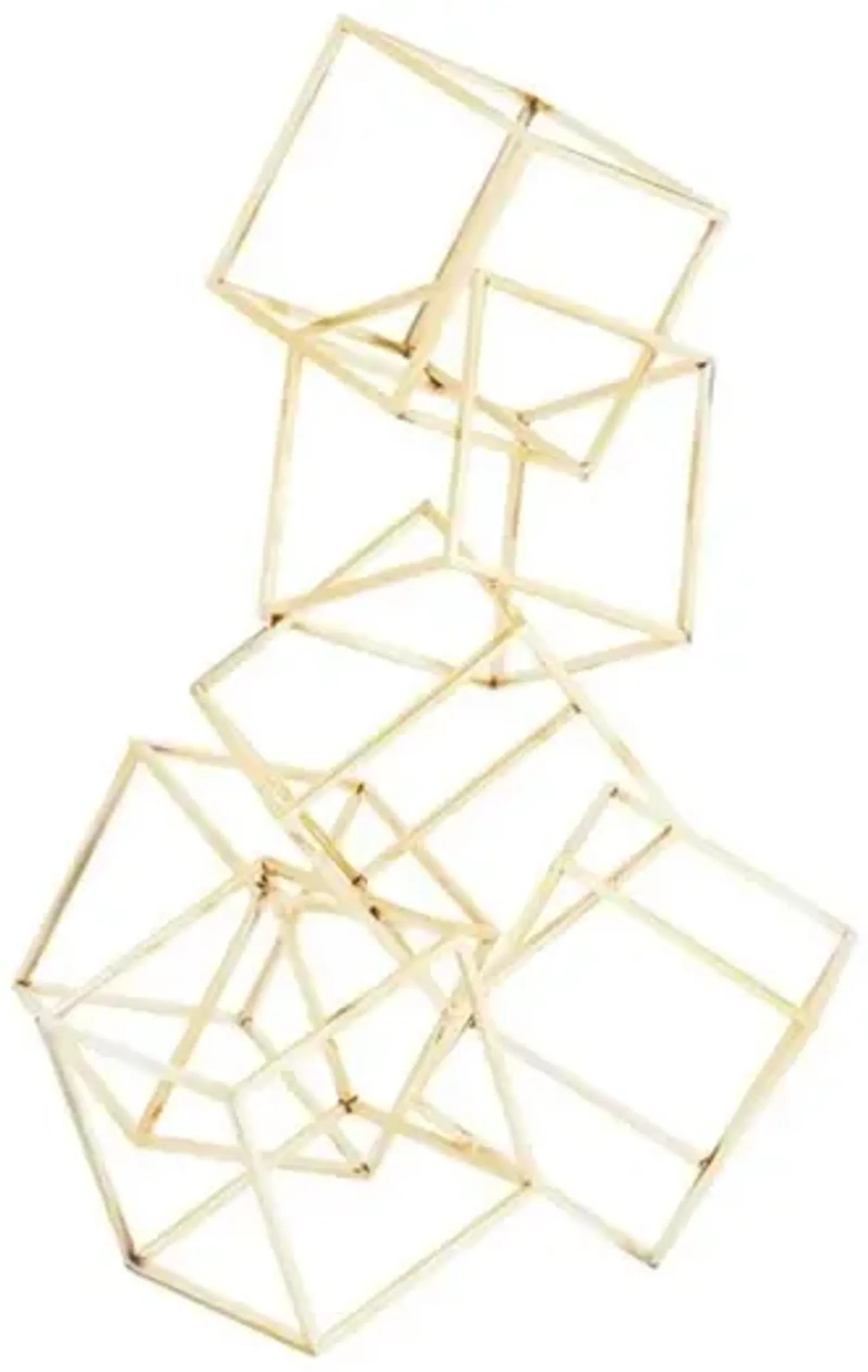 Gold Metal Cubes Sculpture 15"W x 20"H