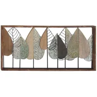 Metal and Wood Trees Modern Wall Décor 47"W x 22"H