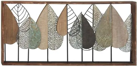 Metal and Wood Trees Modern Wall Décor 47"W x 22"H