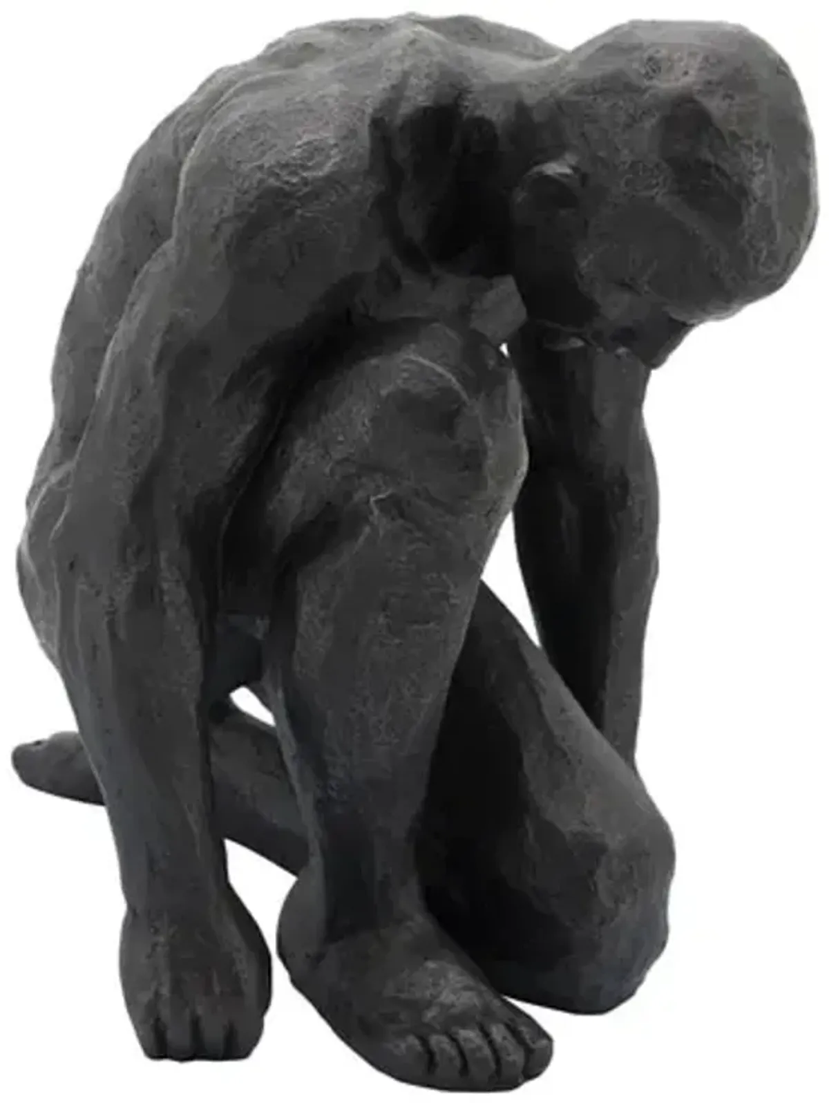 Kneeling Man Sculpture 16"W x 16"H