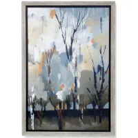 Brown, Black, and Blue Tree II Abstract Framed Print 27"W x 39"H