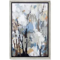 Brown, Black, and Blue Tree I Abstract Framed Print 27"W x 39"H