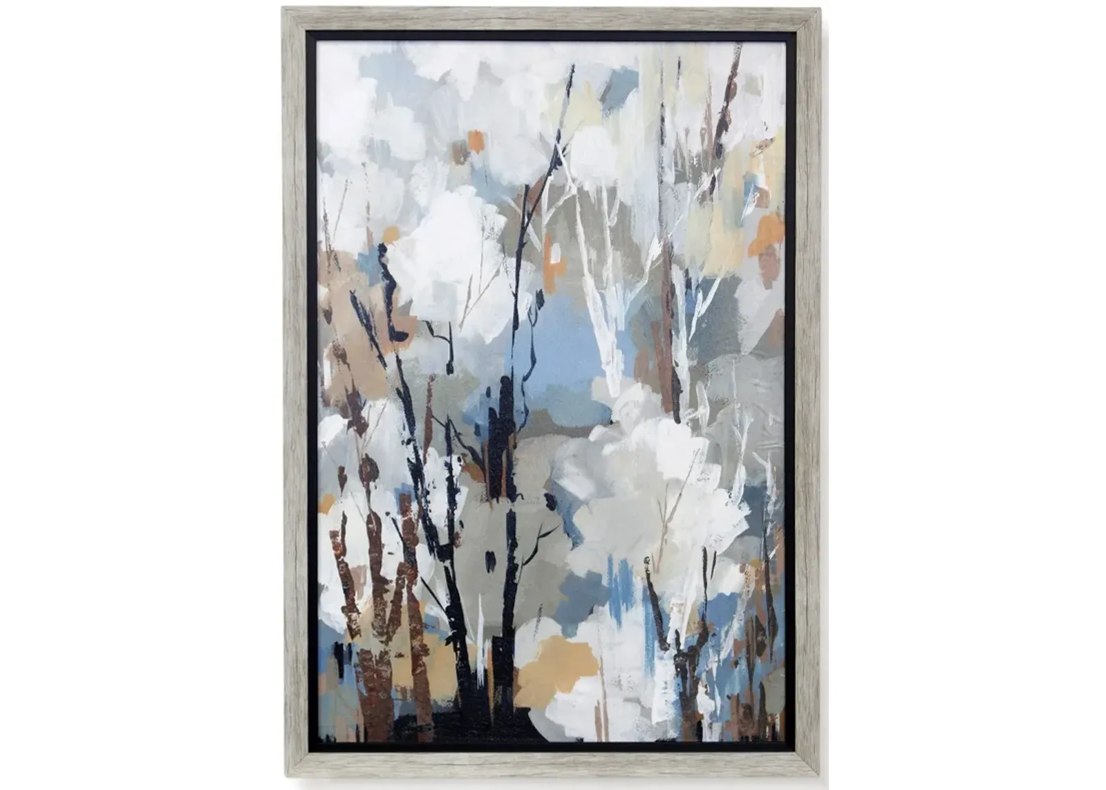 Brown, Black, and Blue Tree I Abstract Framed Print 27"W x 39"H