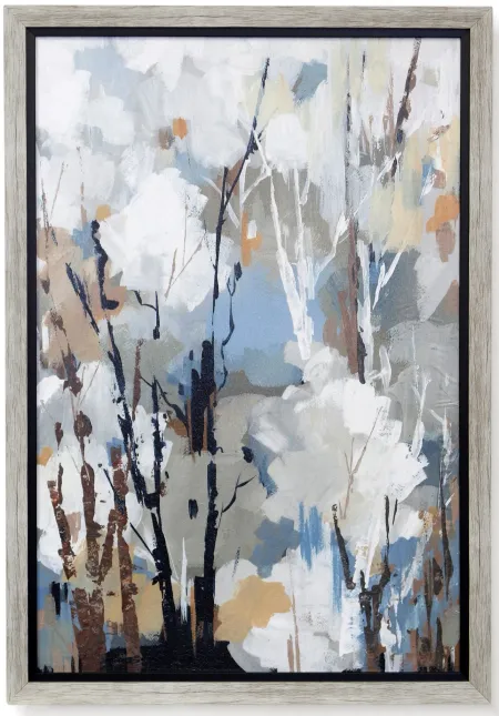 Brown, Black, and Blue Tree I Abstract Framed Print 27"W x 39"H