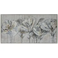 Grey Flowers Oil Painting 61"W x 31"H