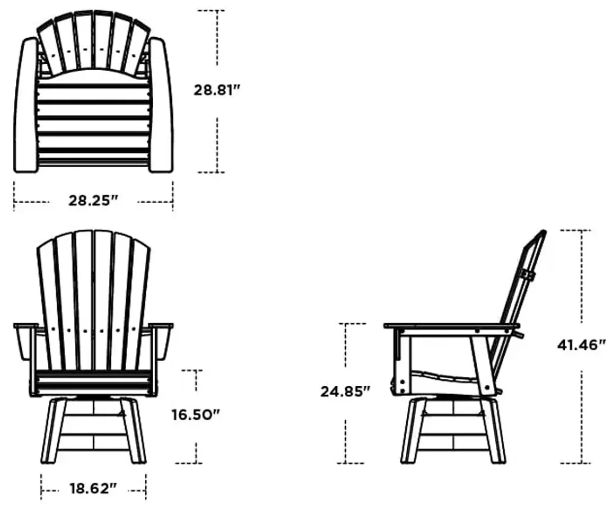 Nautical Swivel Adirondack Dining Chair