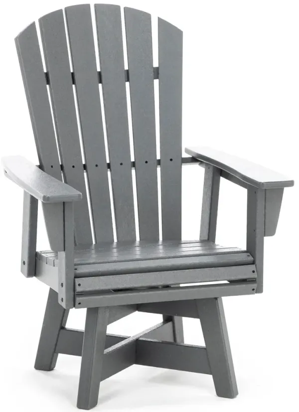 Nautical Swivel Adirondack Dining Chair in Slate Grey