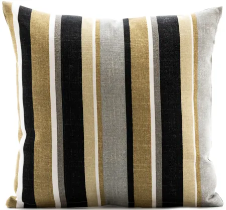Ebony Stripe Solarium Outdoor Pillow 16"W x 16"H