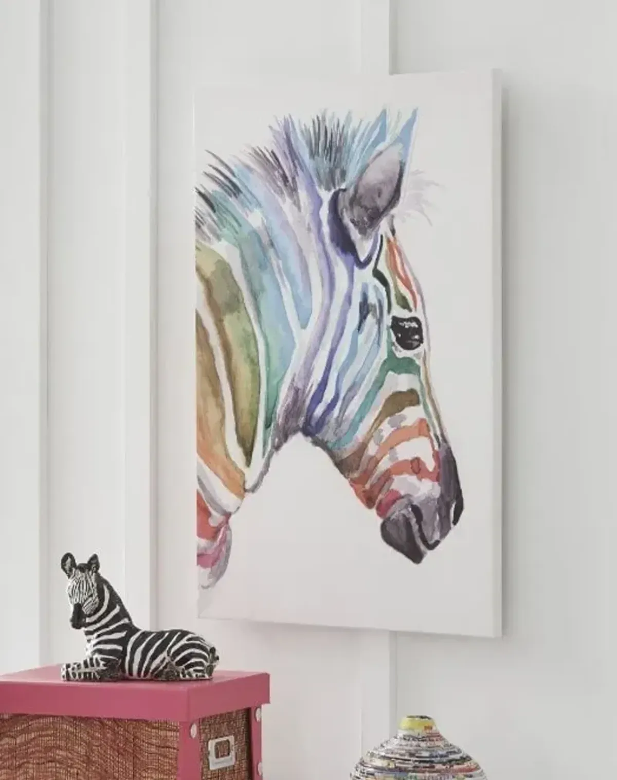 Colorful Zebra Wall Art 16"W x 24"H