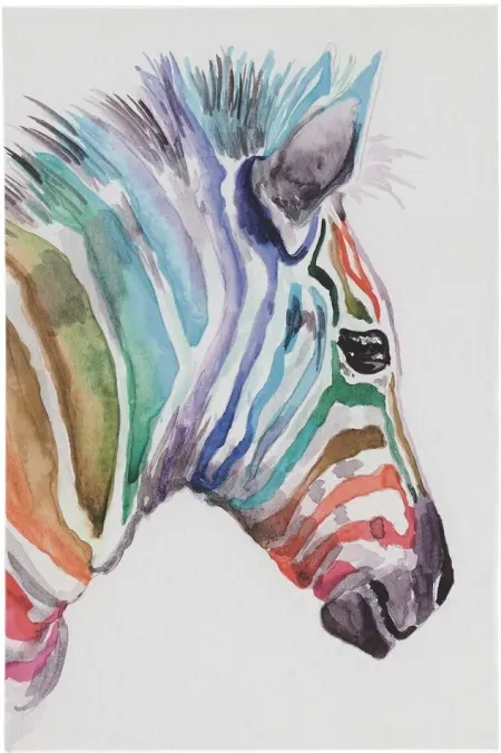 Colorful Zebra Wall Art 16"W x 24"H