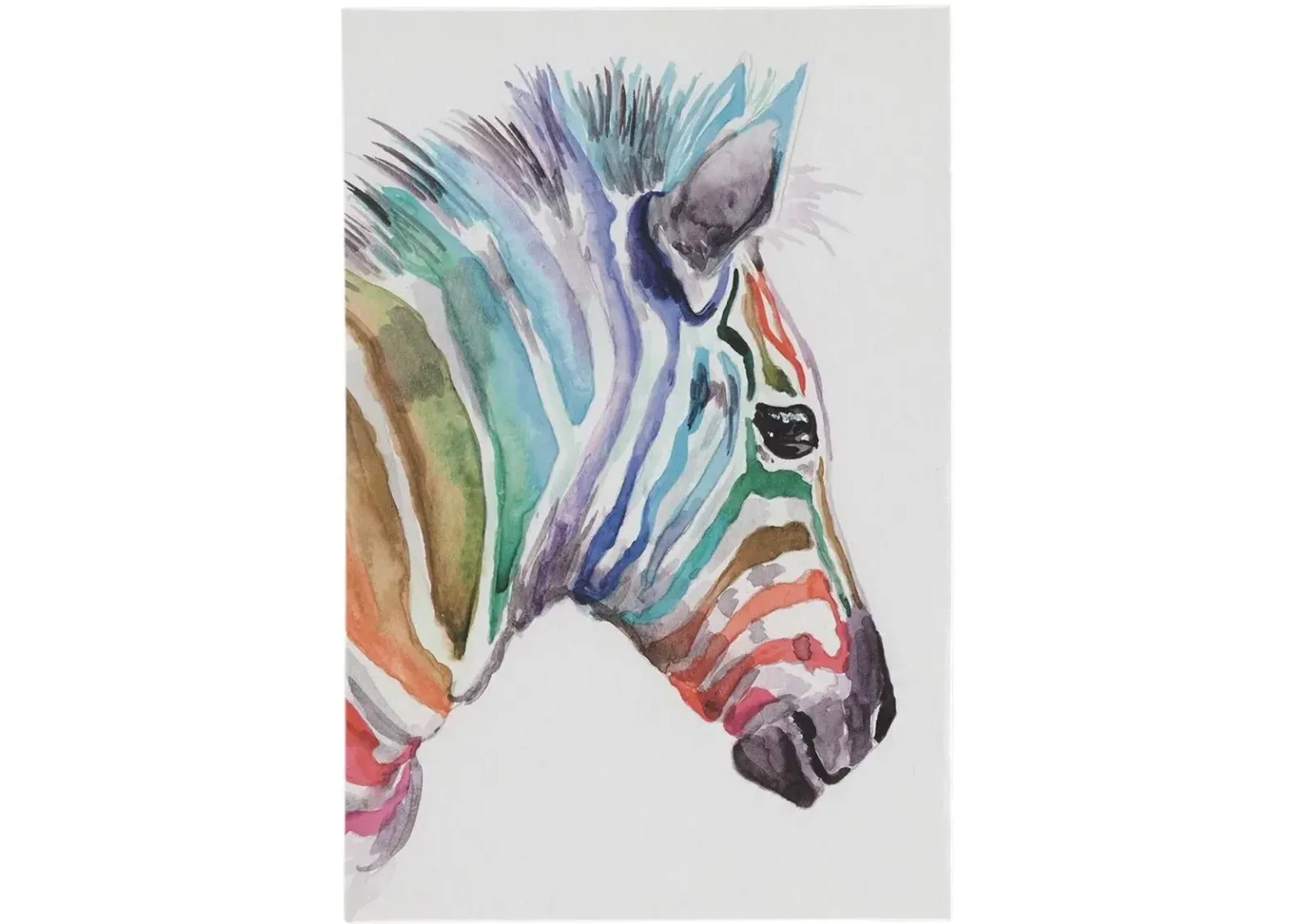 Colorful Zebra Wall Art 16"W x 24"H