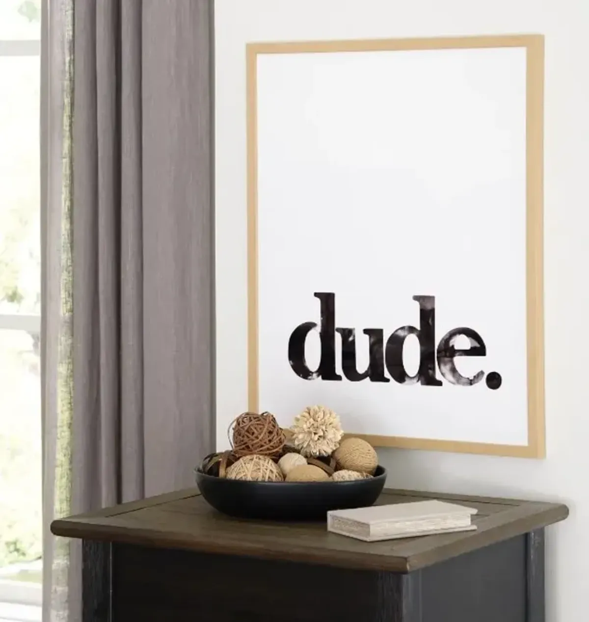 Black and White Dude Wall Art 24"W x 30"H