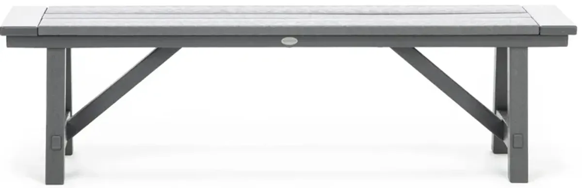 Rustic Farmhouse 60" Backless Bench in Slate Grey