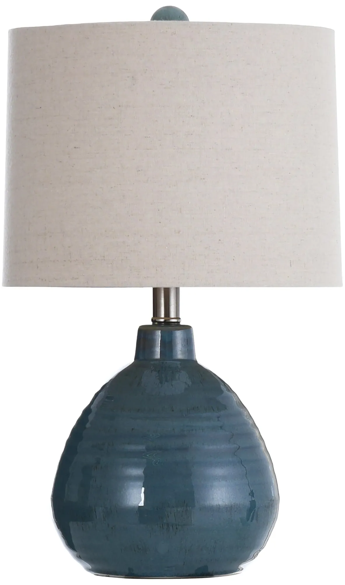 Turquoise Round Ceramic Table Lamp 21"H