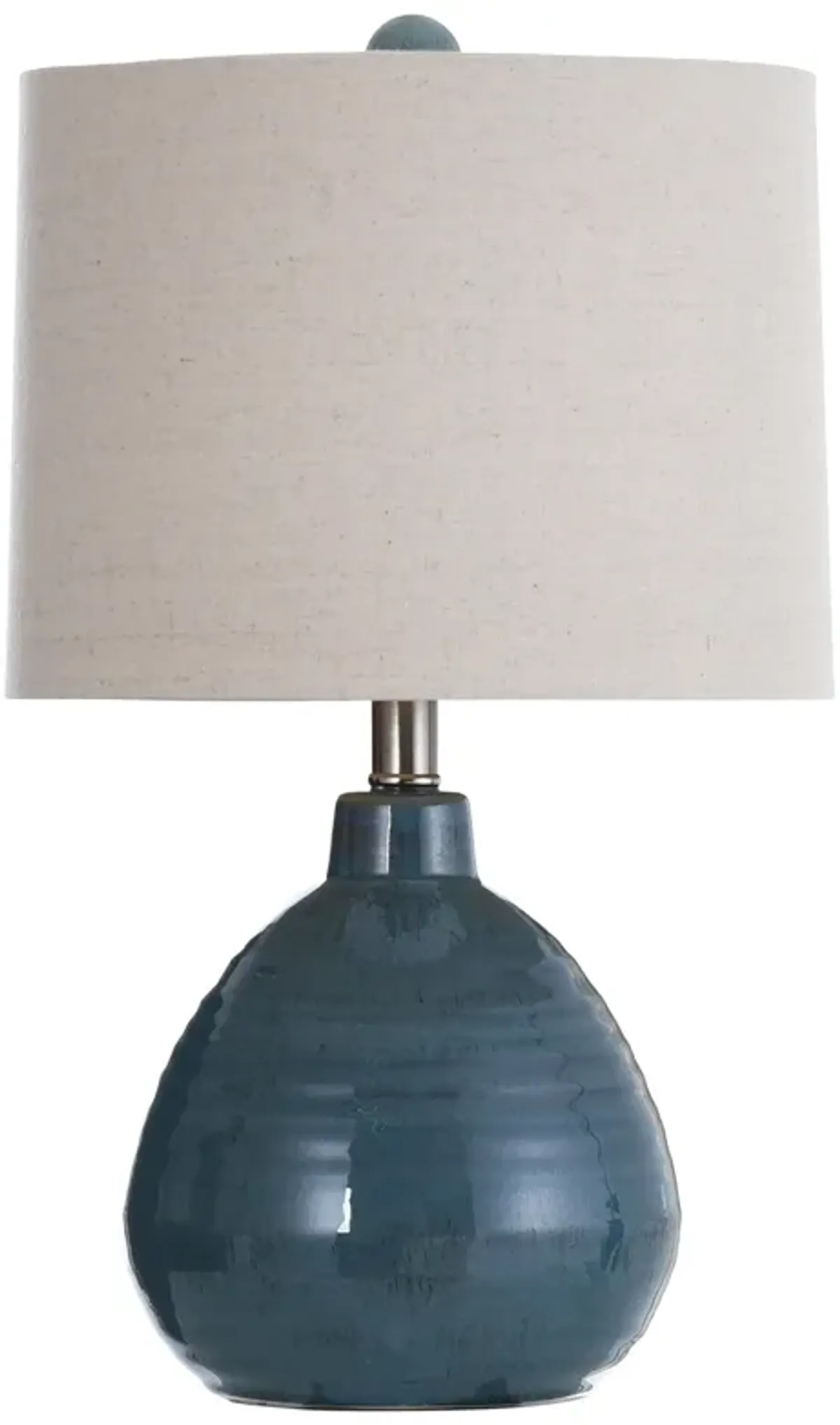 Turquoise Round Ceramic Table Lamp 21"H