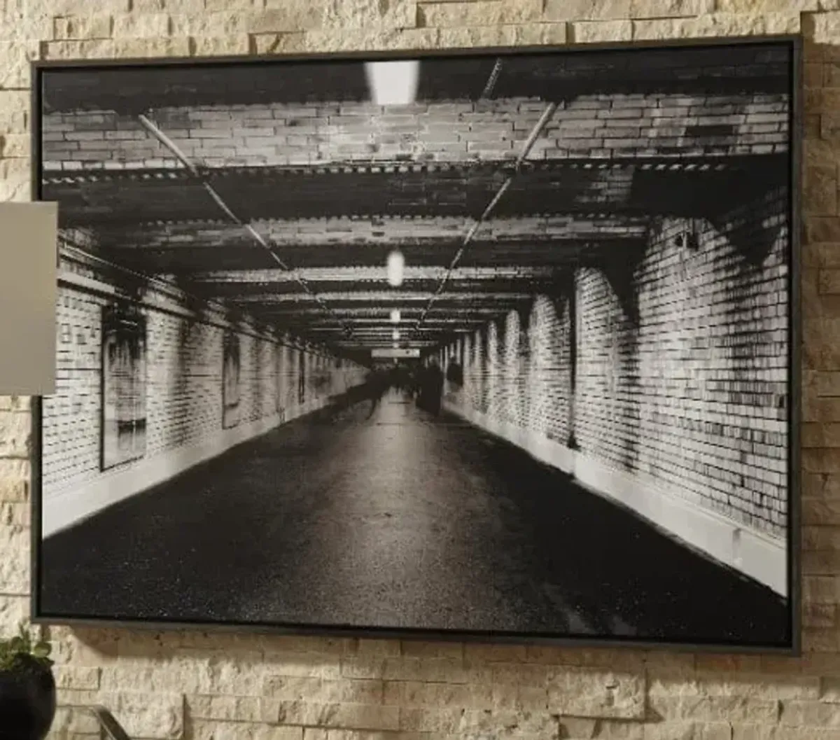 Black and White Warehouse Wall Art 48"W x 36"H