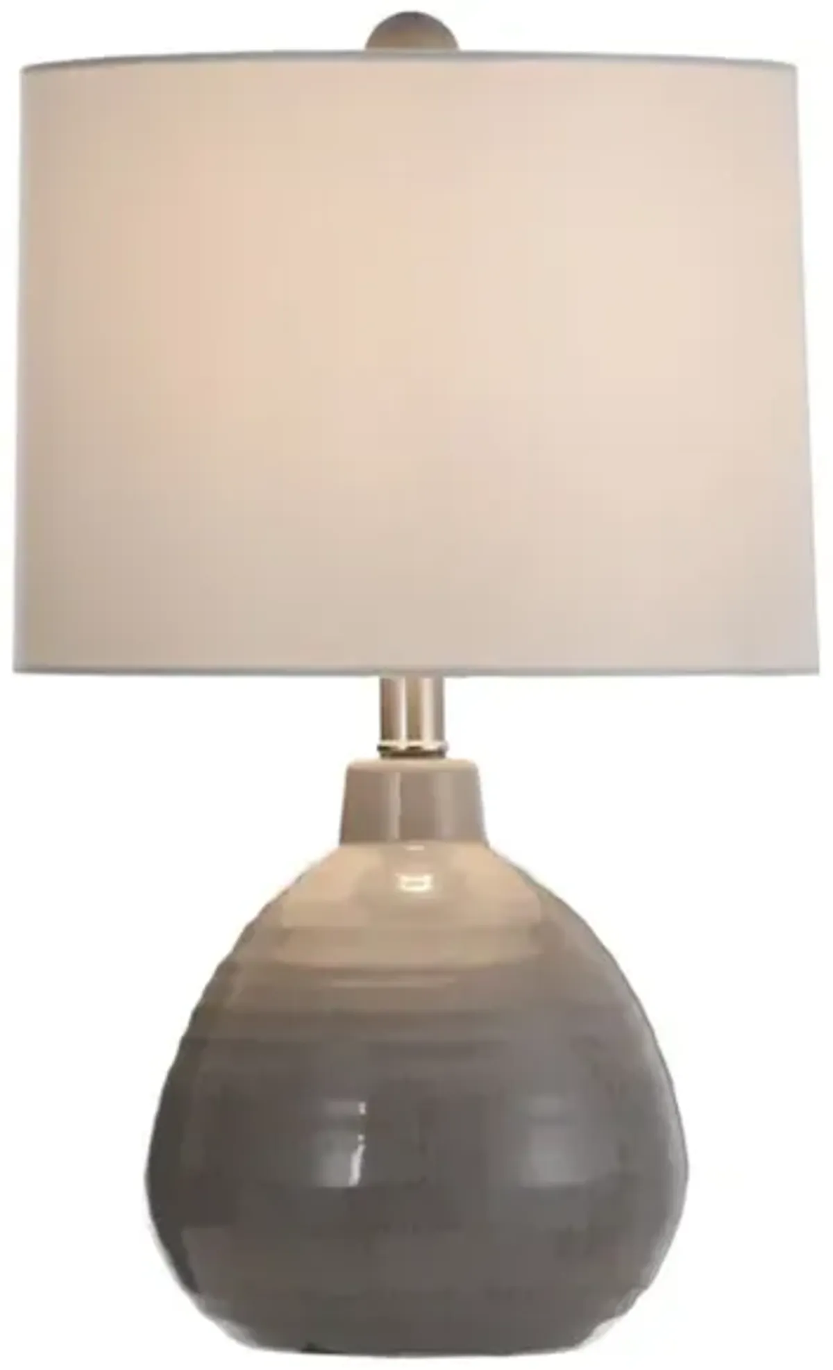 Grey Round Ceramic Table Lamp 21"H
