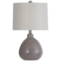 Grey Round Ceramic Table Lamp 21"H