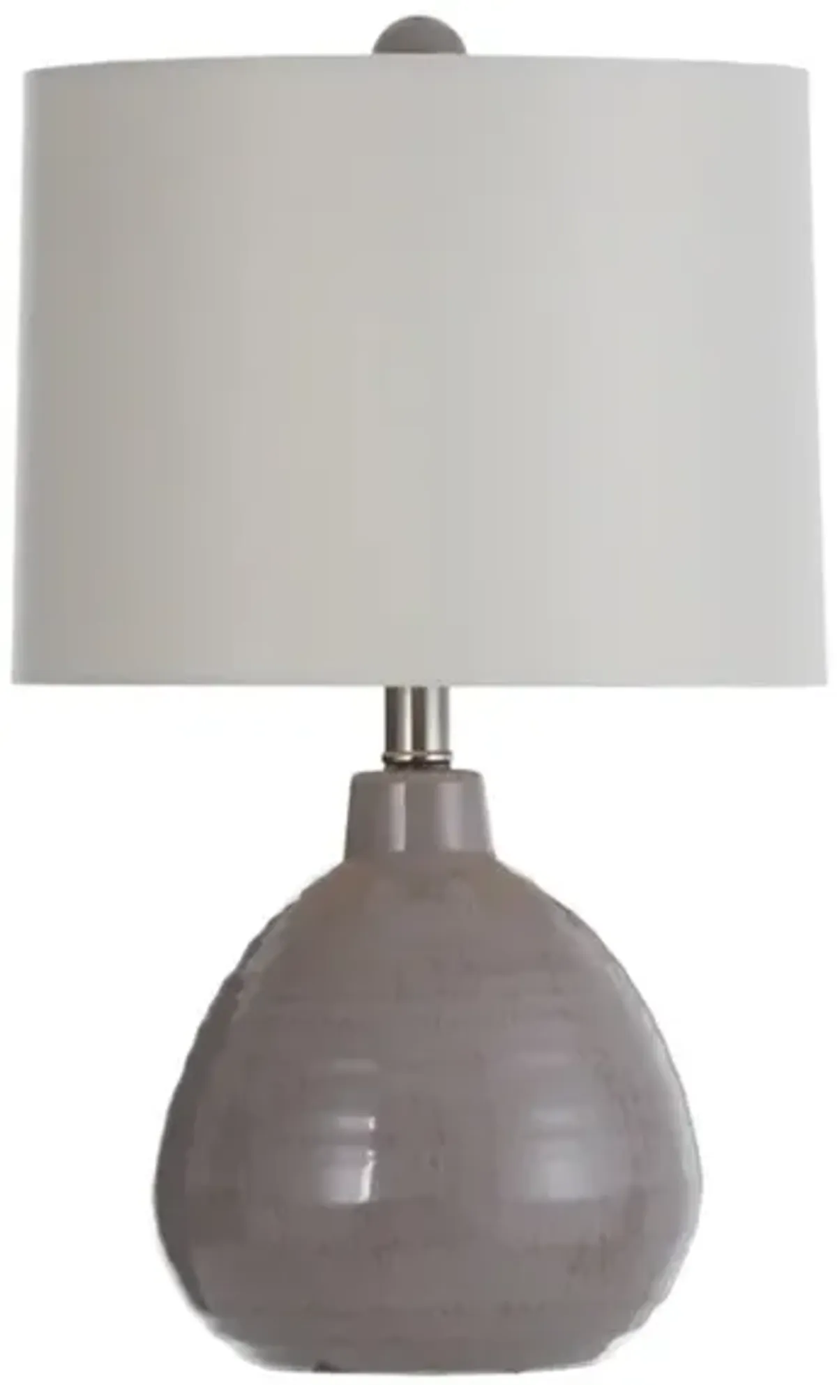 Grey Round Ceramic Table Lamp 21"H