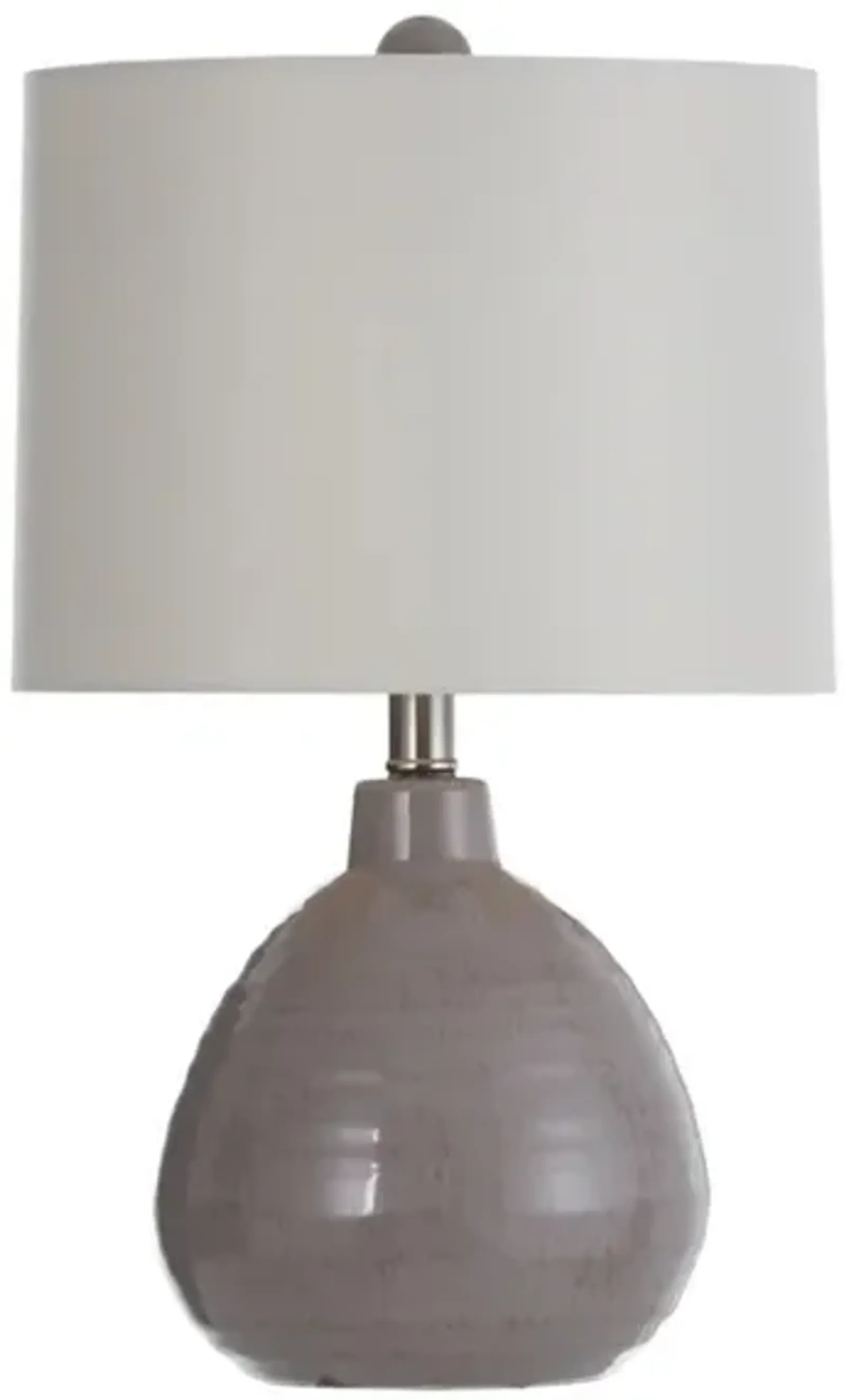 Grey Round Ceramic Table Lamp 21"H