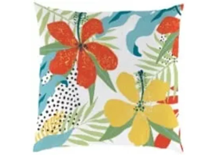 Hibiscus Outdoor Pillow 18"W x 18"H