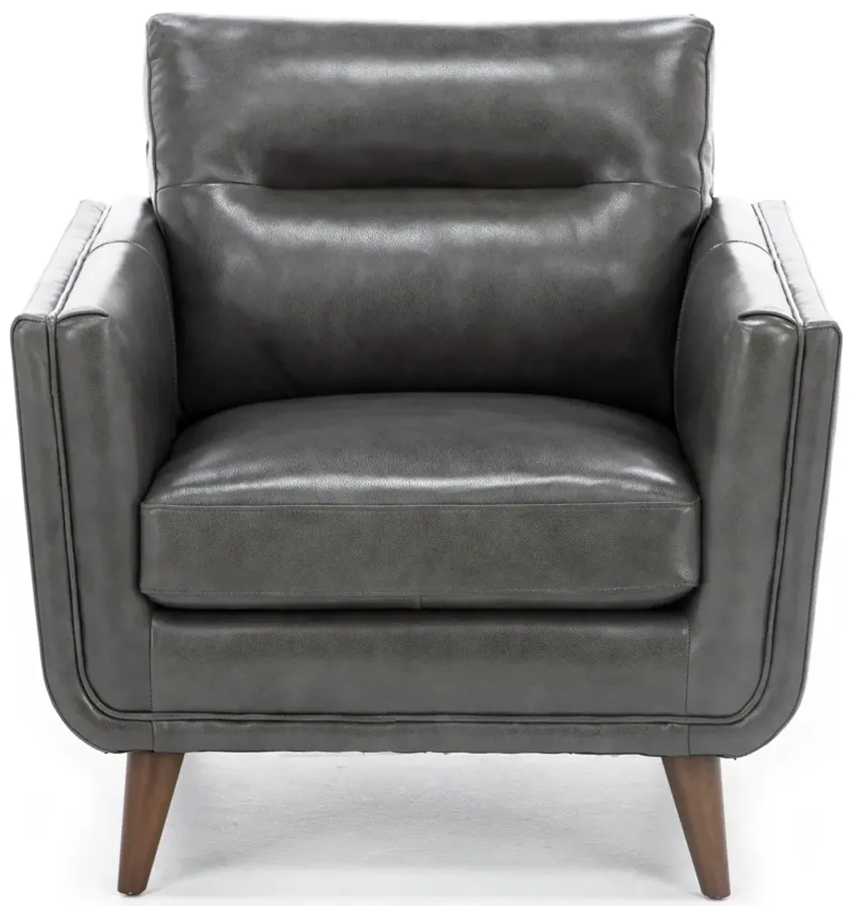 Naomi Leather Chair in Charcoal