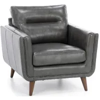 Naomi Leather Chair in Charcoal