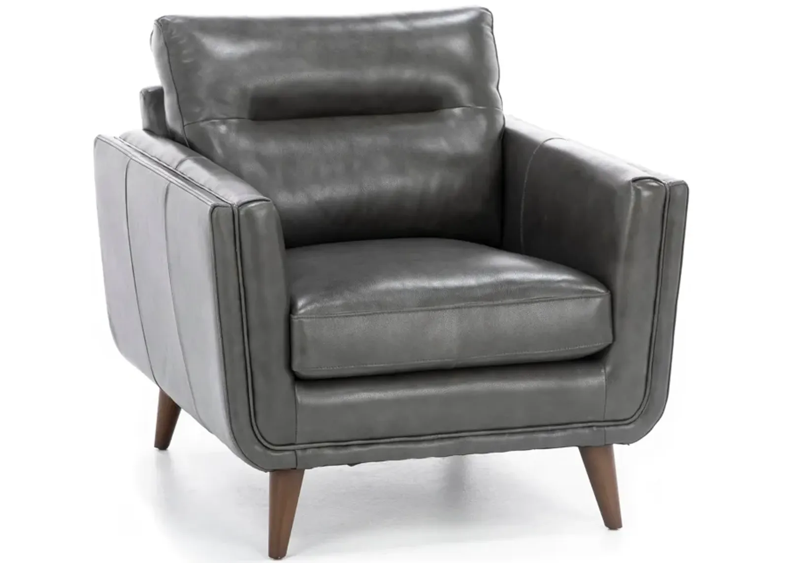 Naomi Leather Chair in Charcoal