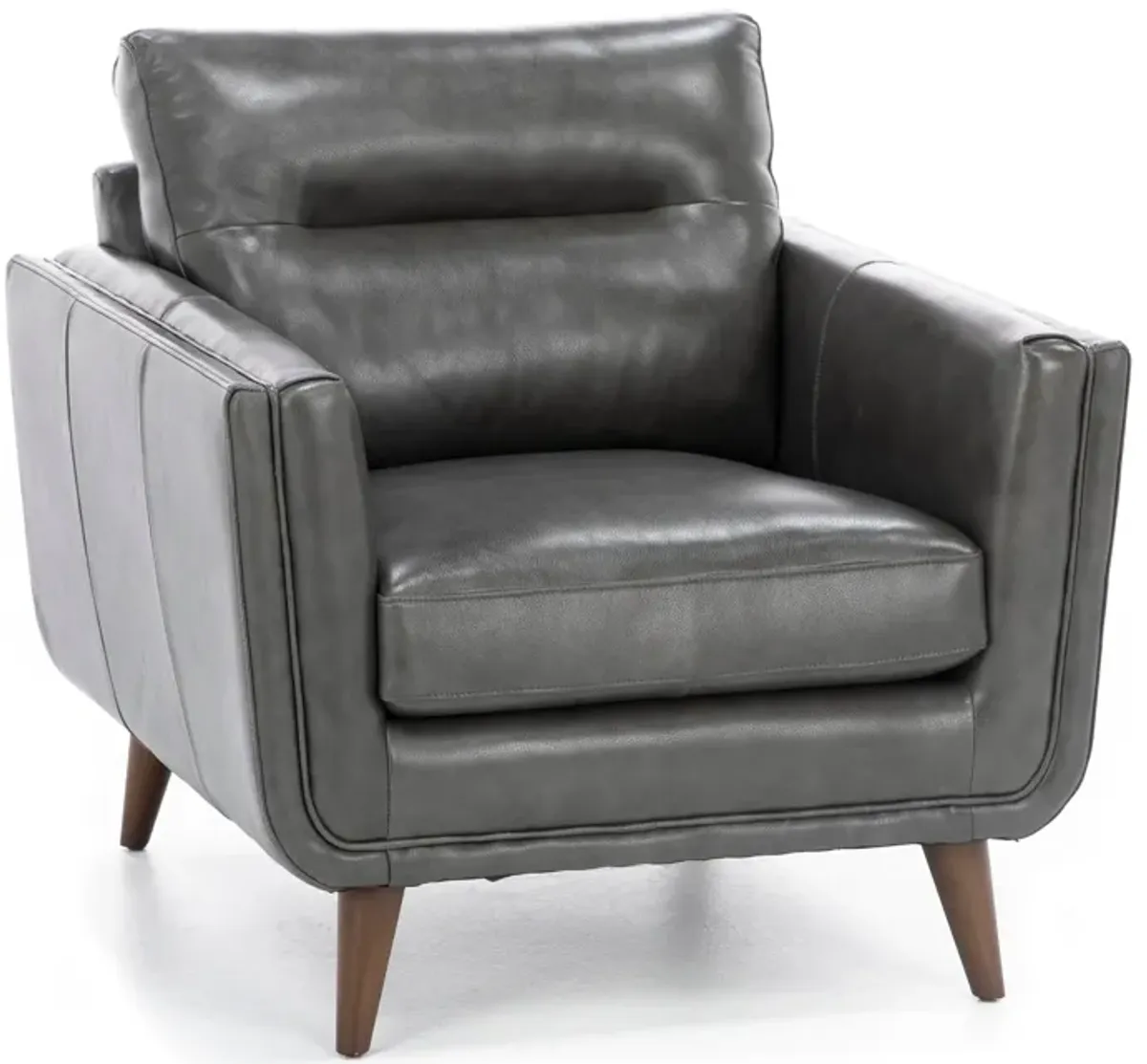 Naomi Leather Chair in Charcoal