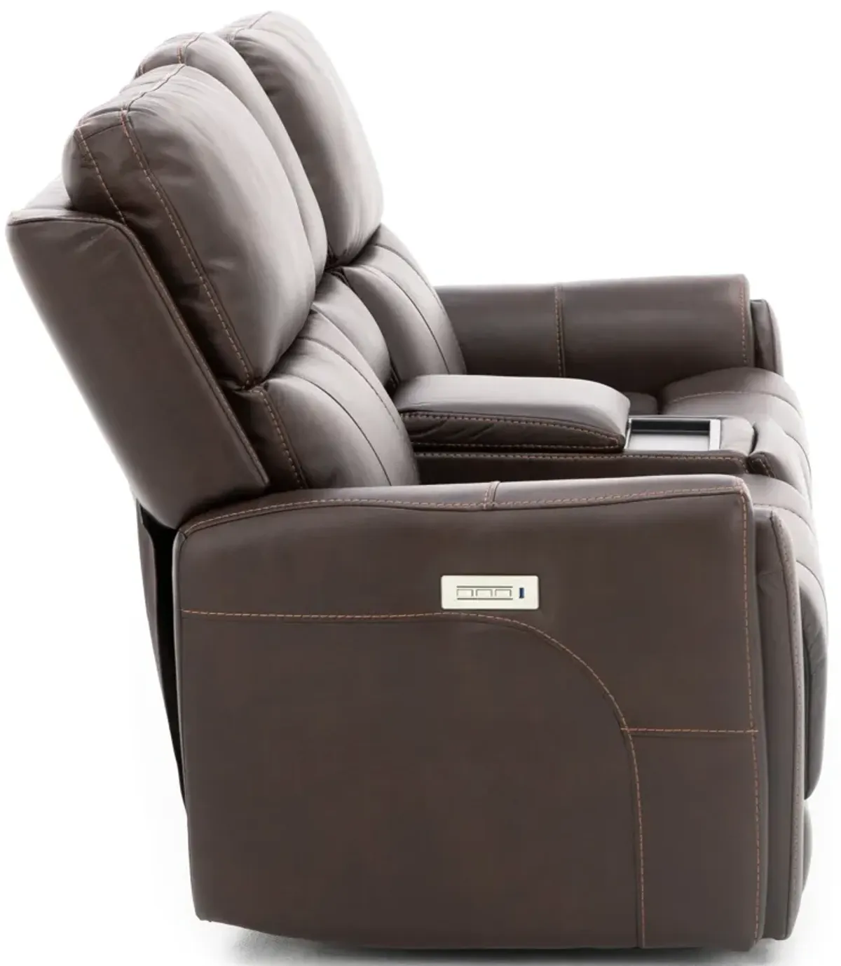 Capriccio Fully Loaded Reclining Console Loveseat in Walnut