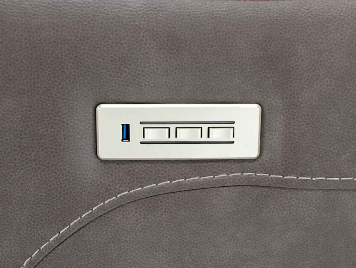 Capriccio Fully Loaded Reclining Console Loveseat in Smoke