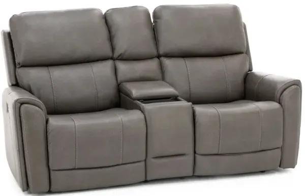 Capriccio Fully Loaded Reclining Console Loveseat in Smoke