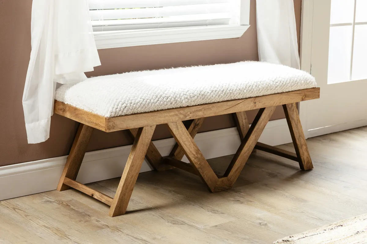 Benicio Brown Upholstered Bench