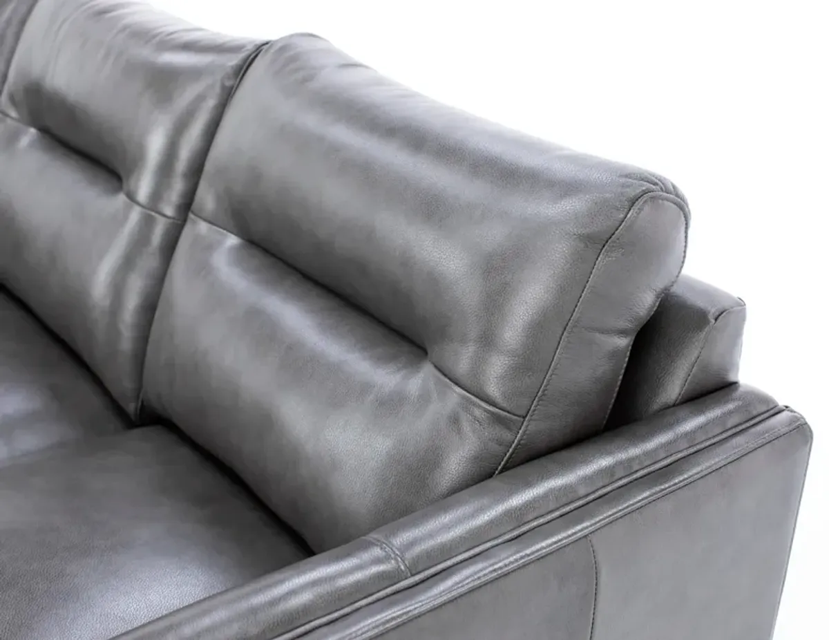 Naomi Leather Sofa in Charcoal