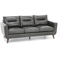 Naomi Leather Sofa in Charcoal
