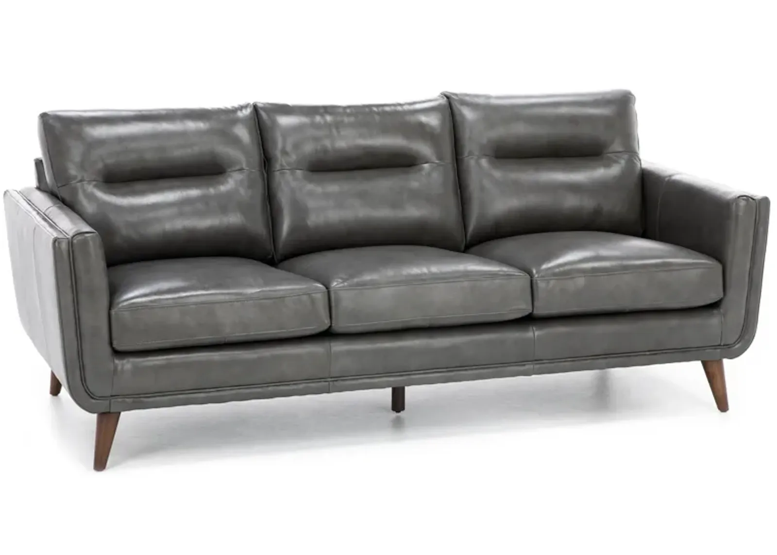 Naomi Leather Sofa in Charcoal