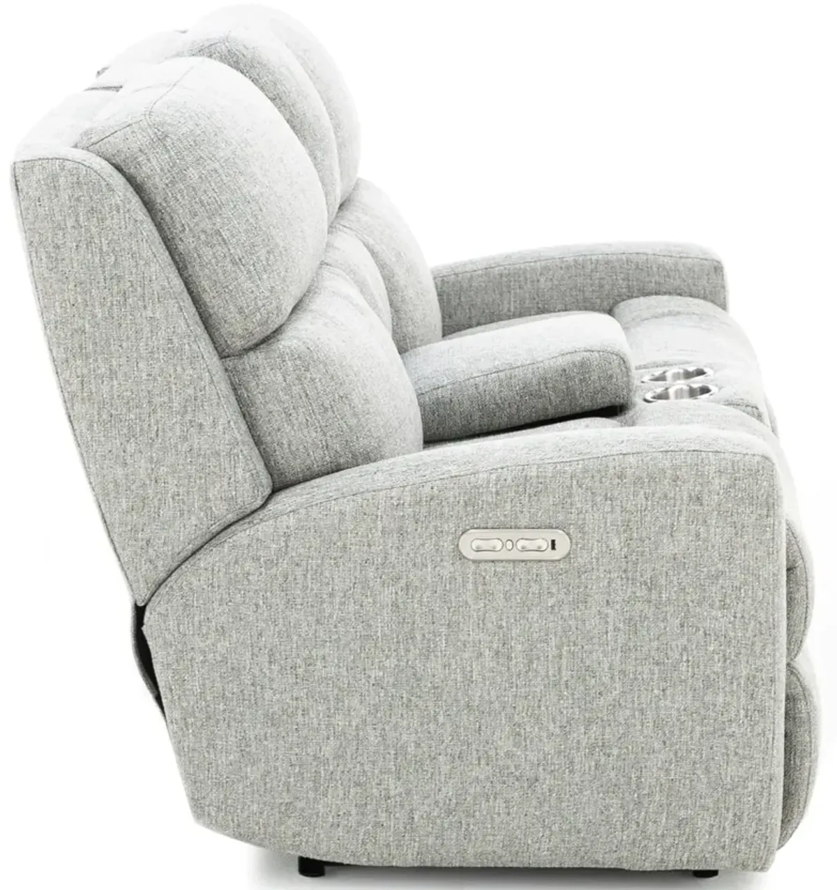 Catalina Power Headrest Reclining Console Loveseat in Slate