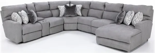 Brisbane 7-Pc. Power Reclining Modular In Grey In Right-Facing With 2 Reclining Seats