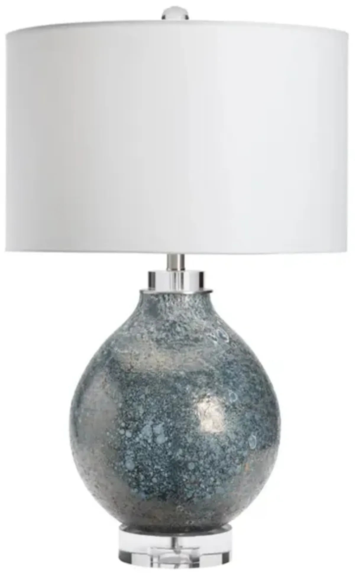 Blue and Silver Glass Table Lamp 31"H