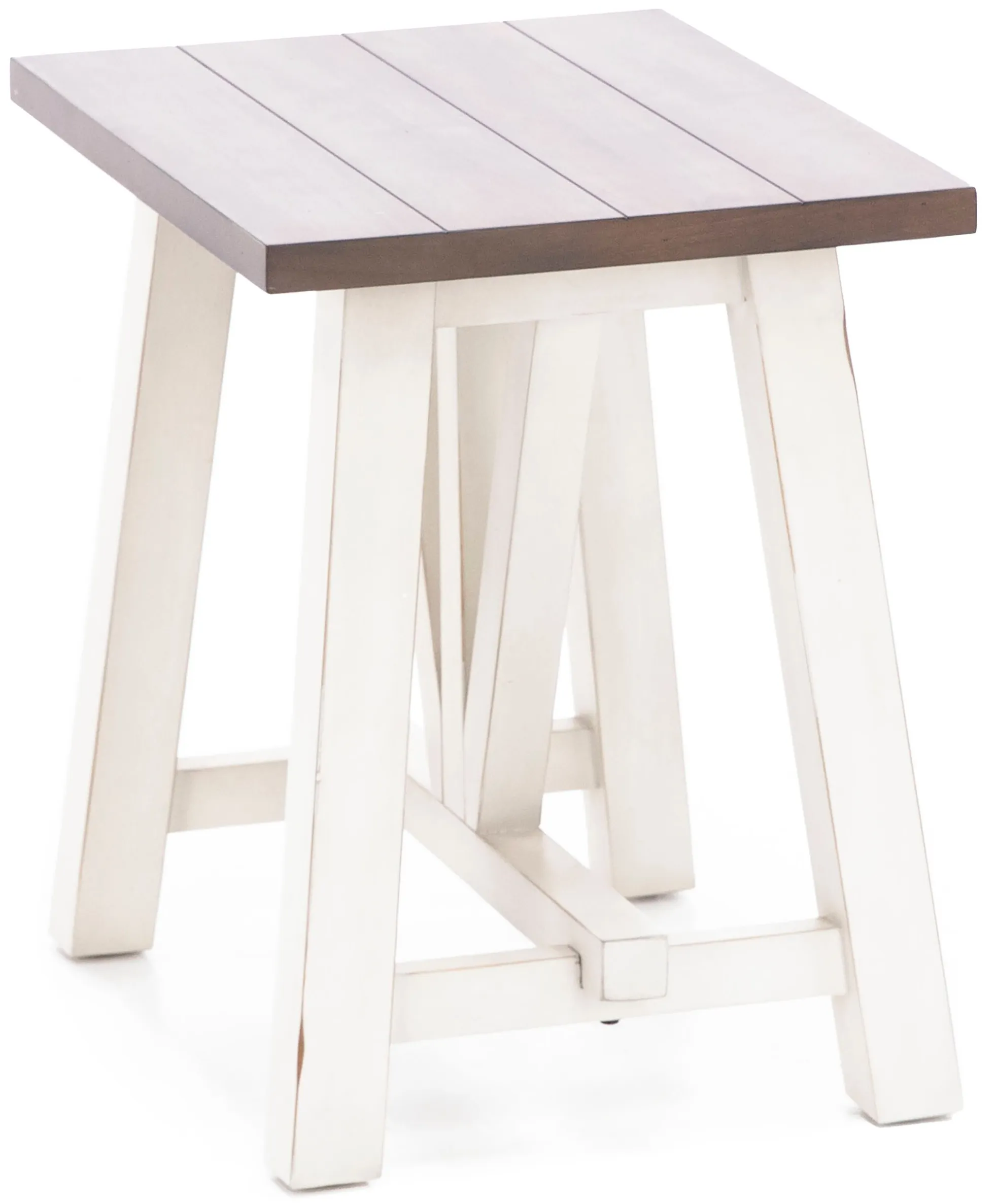 Harbor Prairie White Chairside Table