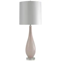 Pink Frost Teardrop Glass Table Lamp 40"H