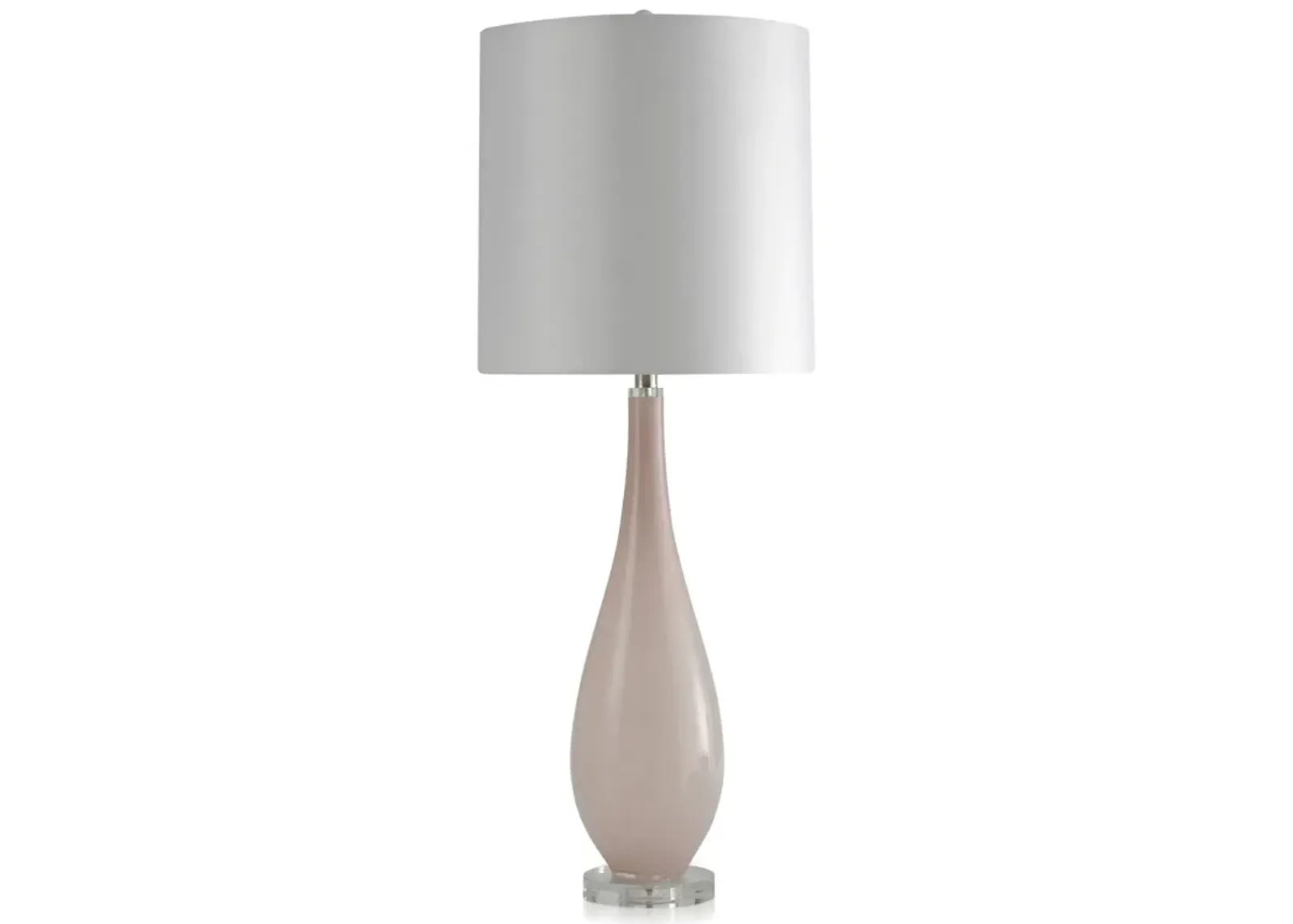 Pink Frost Teardrop Glass Table Lamp 40"H