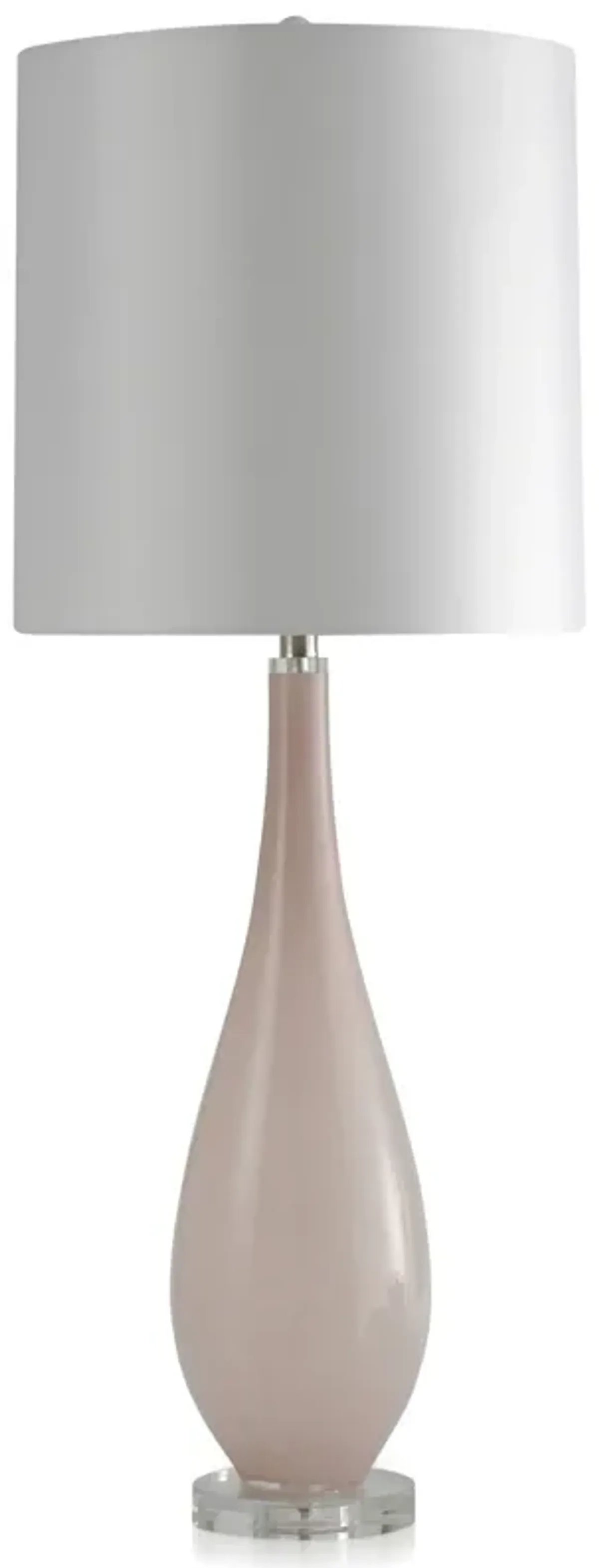 Pink Frost Teardrop Glass Table Lamp 40"H