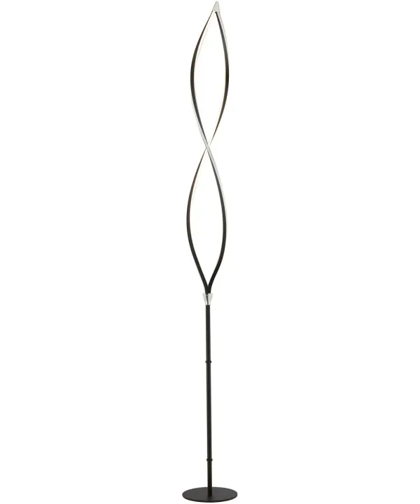 Chrome and Black LED Floor Lamp 70"H