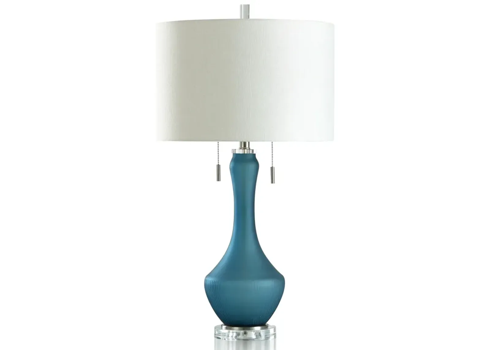 Blue Glass Table Lamp 32"H