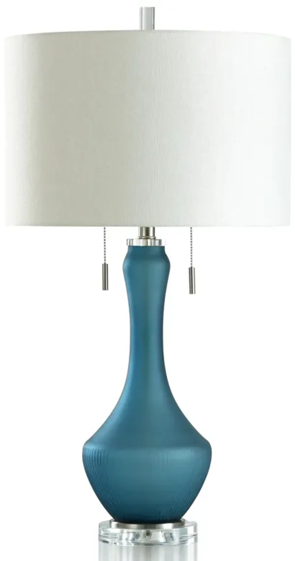 Blue Glass Table Lamp 32"H