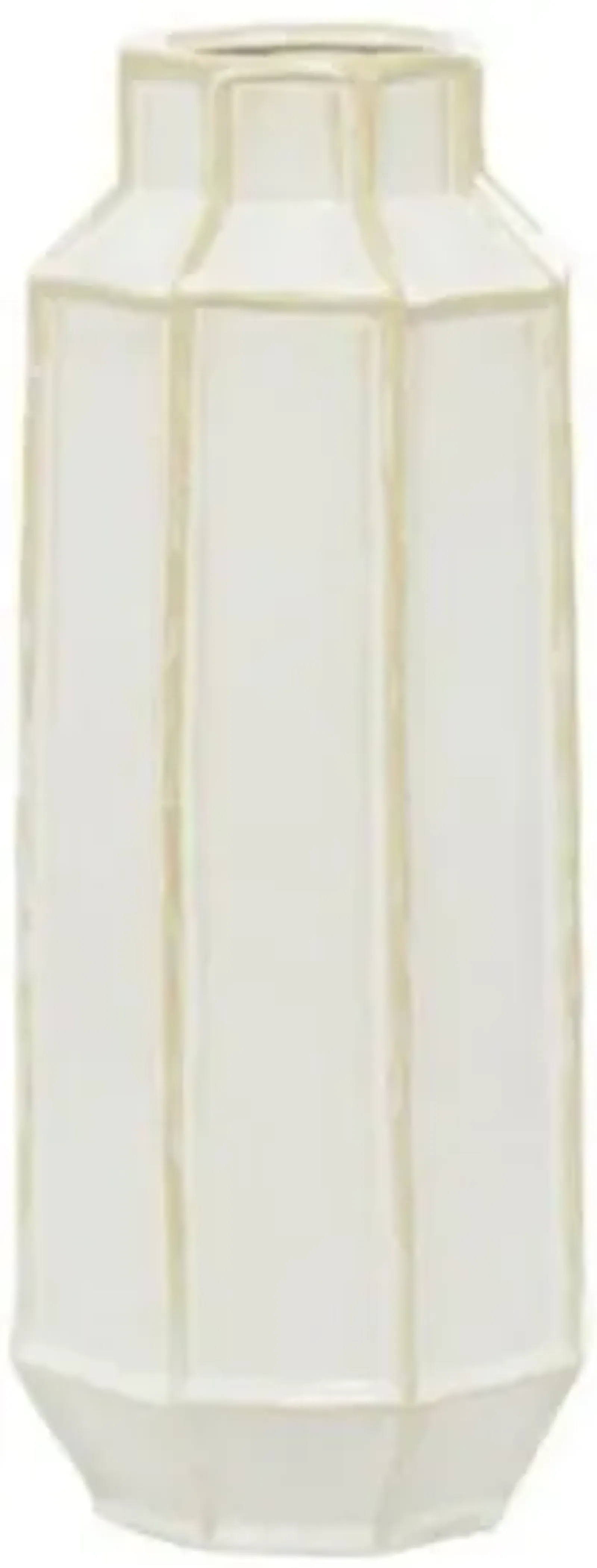 White Large Ceramic Modern Vase 7"W x 17"H