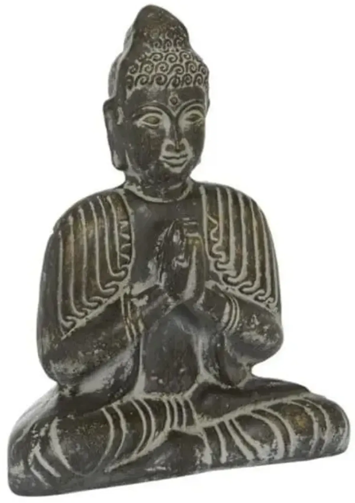 Brown Ceramic Buddha Sculpture 13"W x 16"H