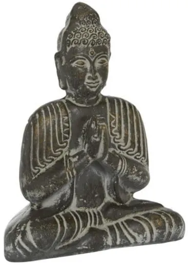 Brown Ceramic Buddha Sculpture 13"W x 16"H