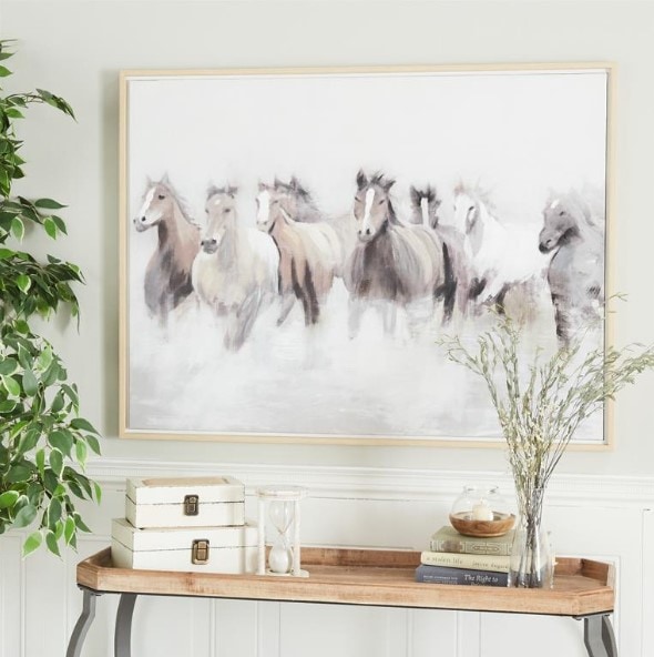 Horses Framed Art 40"W x 30"H